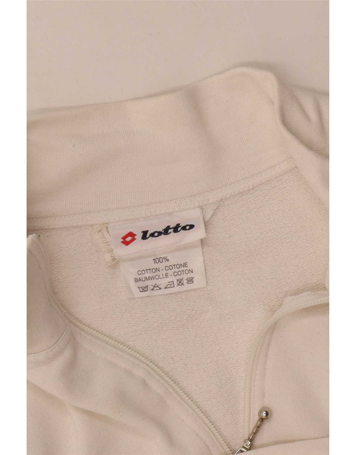Lotto Hombre Chándal Top Chaqueta XL Blanco Algodón Geométrico