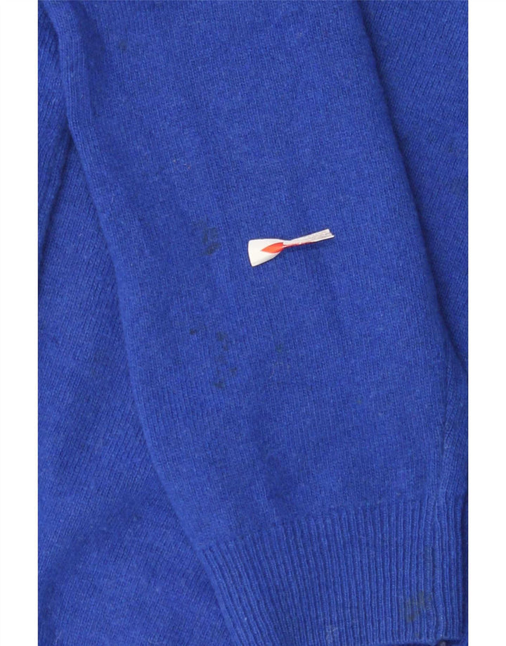 Kappa Jersey con Cuello en V para niños 7-8 años Lana de Cordero Azul Medio