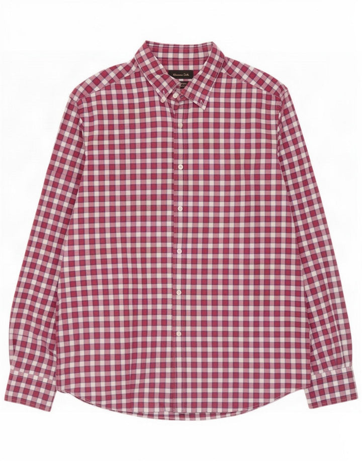 Camisa Massimo Dutti Hombre 2XL Vichy Rosa