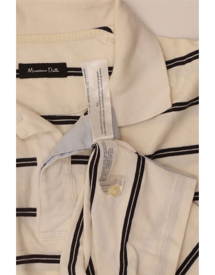 Polo Massimo Dutti Hombre Algodón Rayas Blanco Roto Medio
