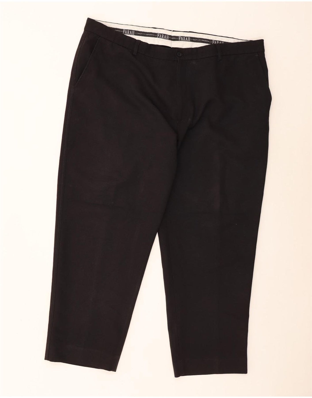 Farah Hombre Pantalón Chino Recto W44 L29 Poliéster Negro