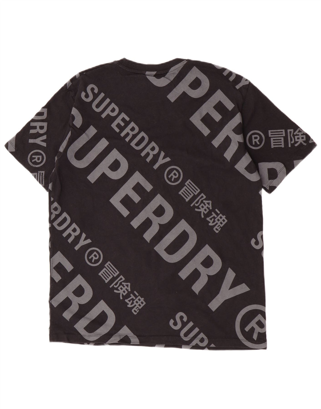 Superdry Camiseta con gráfico gráfico para hombre, parte superior mediana de algodón negro