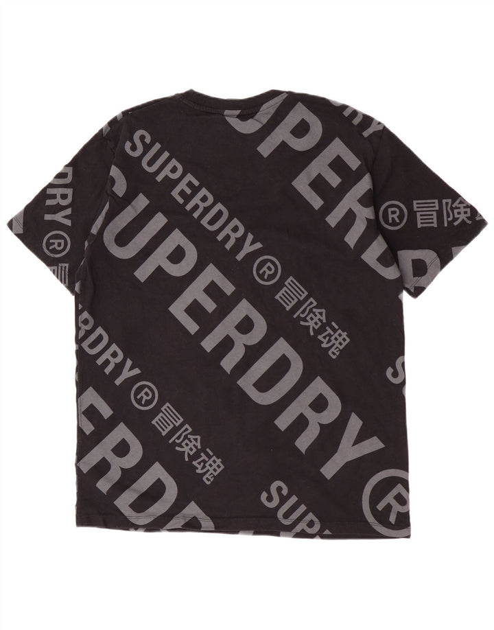 Superdry Camiseta con gráfico gráfico para hombre, parte superior mediana de algodón negro