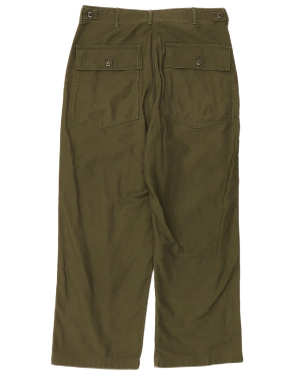 Vintage hombres pierna ancha pantalones casuales medio W32 L26 algodón caqui