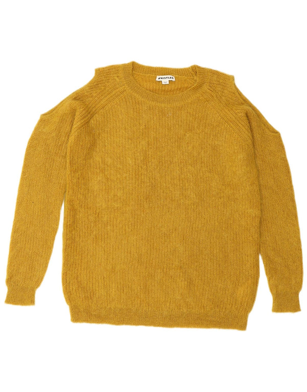 Whistle Suéter tipo jersey con cuello barco y hombros descubiertos para mujer UK 10 Small Yellow