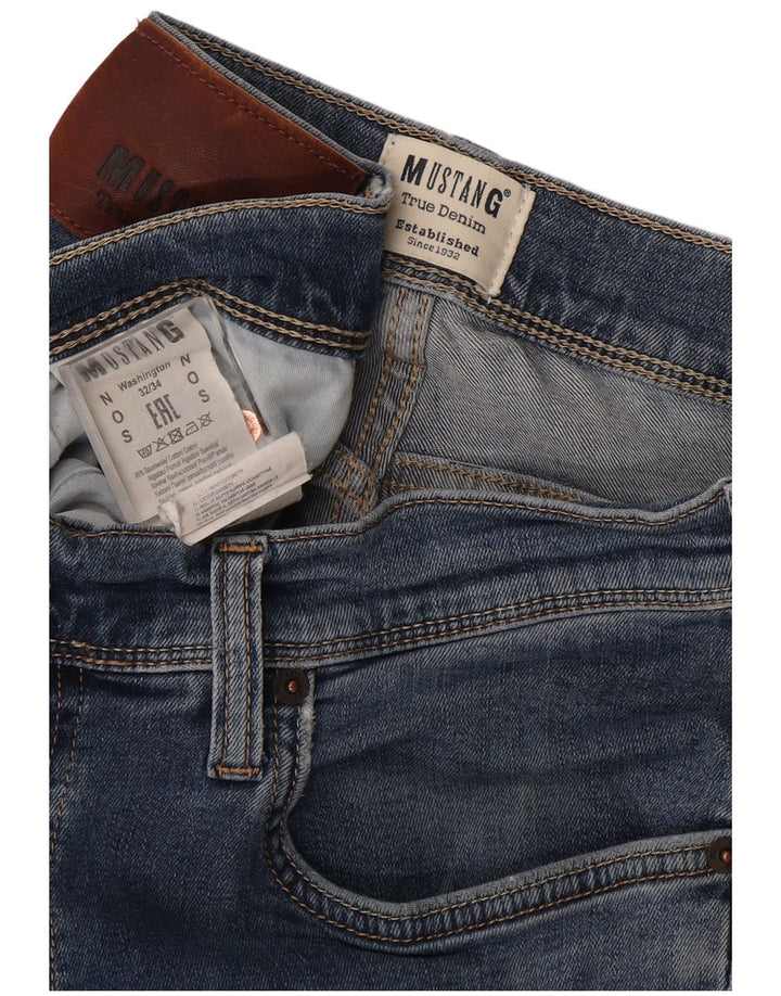Mustang Vaqueros Slim Washington para Hombre W32 L34 Algodón Azul