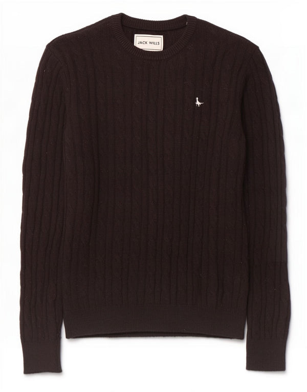 Jack Wills Mens Boat Neck Jumper Sweater Medium Black Nylon