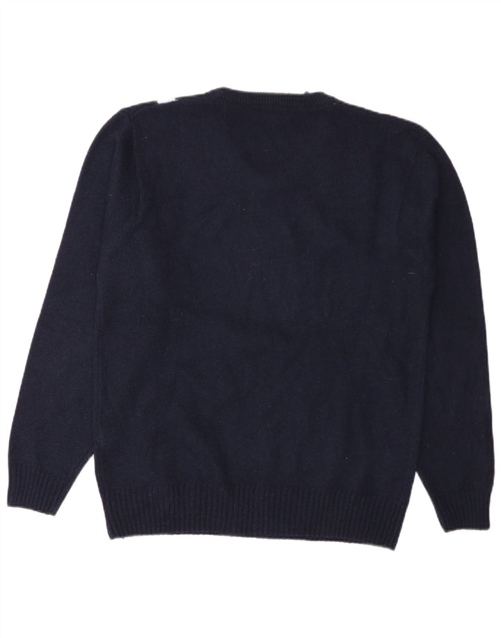 New Sensation Jersey con cuello en V para hombre, talla grande, azul marino, Argyle/Diamond