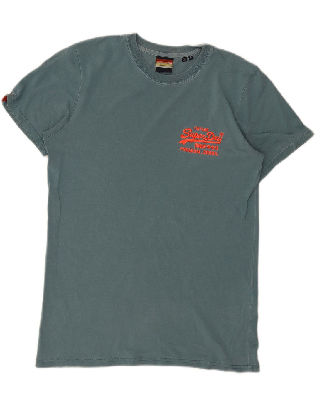 SUPERDRY Camiseta gráfica para hombre Top Small Blue Cotton