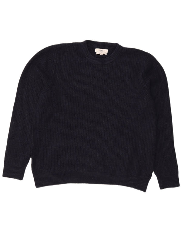 Marks & Spencer Jersey de Cuello Redondo para Mujer UK 46 Grande Azul Marino