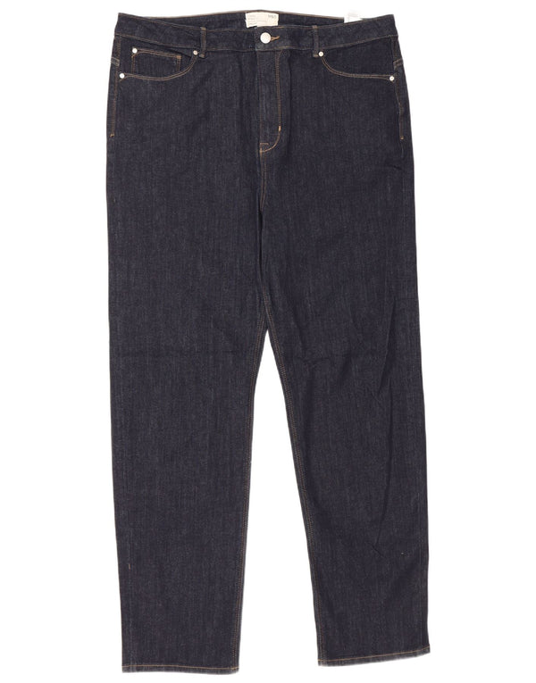 Marks & Spencer Jeans rectos Sienna para mujer UK 20 2XL W38 L30 Azul marino