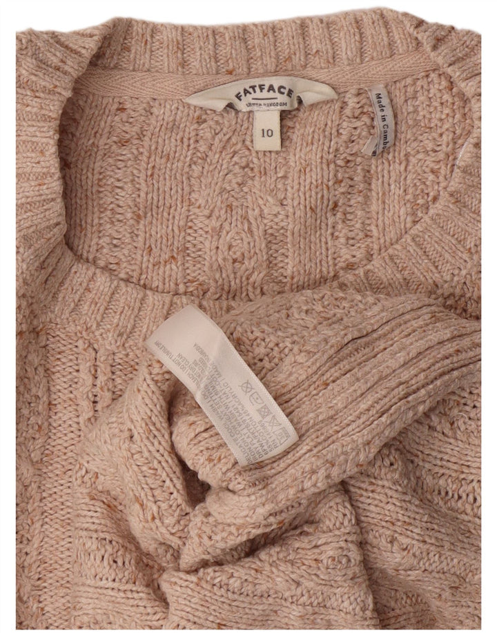 Fat Face Jersey de Cuello Redondo para Mujer UK 10 Small Beige Cotton Classic