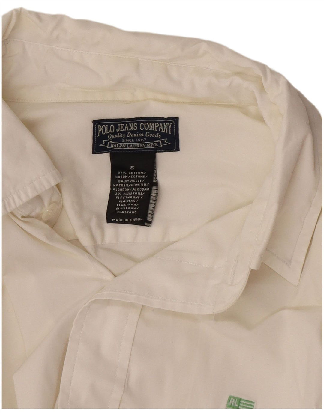 Camisa Ralph Lauren Hombre Pequeña Algodón Blanco