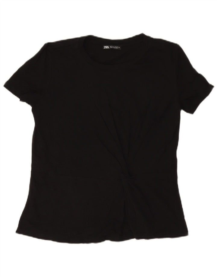 Zara Mujer Camiseta Extragrande Top UK 10 Small Negro