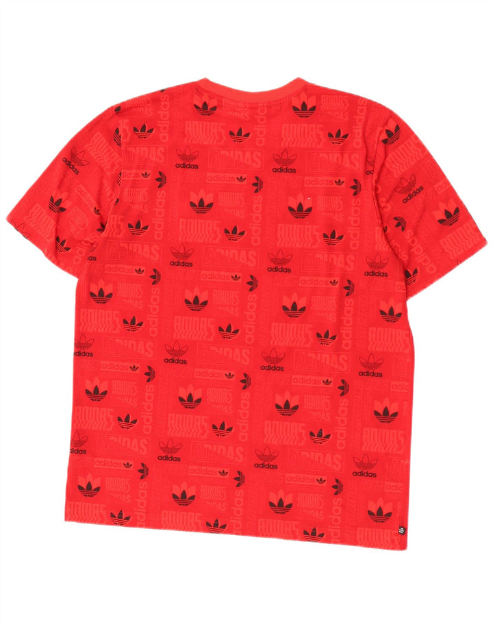Adidas Hombre Regular Graphic Camiseta Top Medio Rojo Poliéster