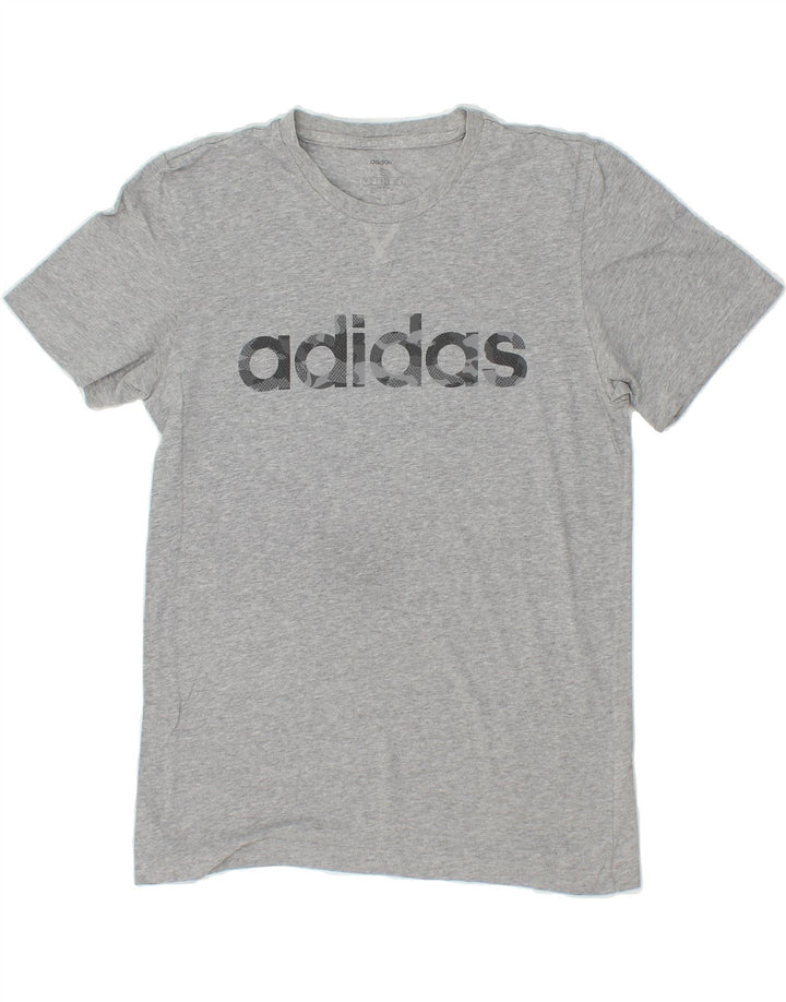 ADIDAS Mens Graphic T-Shirt Top Small Grey Cotton Vintage Adidas and Second-Hand Adidas from Messina Hembry 