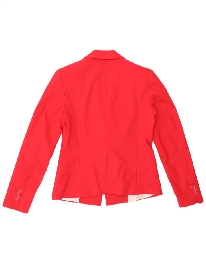 Zara Chaqueta Blazer De 1 Botón Para Mujer UK 44 Poliéster Rosa Mediano