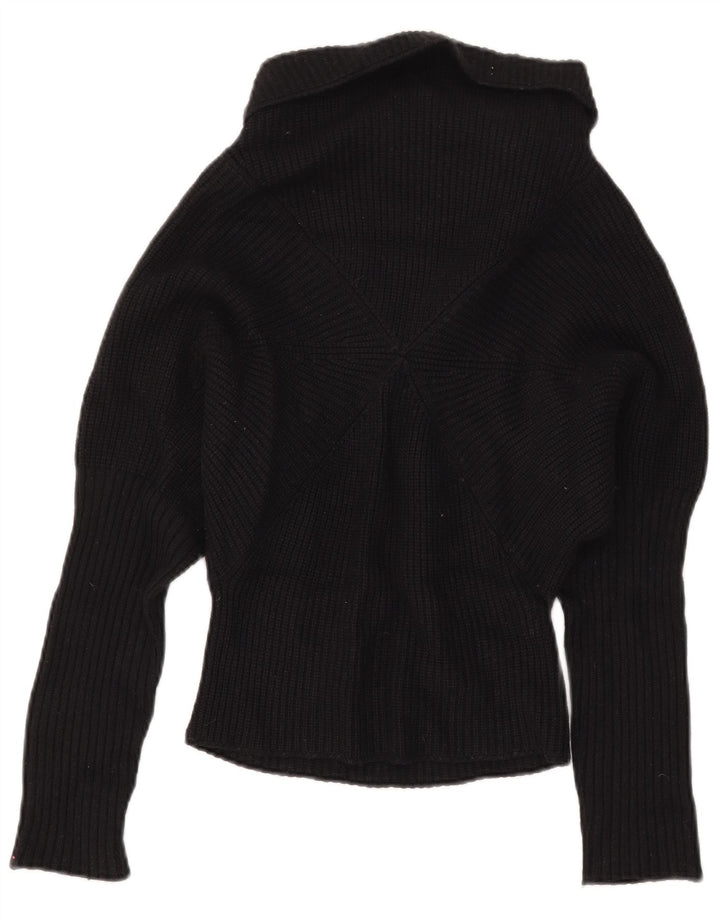 Stefanel Suéter con cuello vuelto para mujer UK 6 XS Lana negra