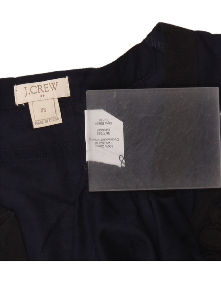 J. CREW Blusa extragrande de manga 3/4 para mujer UK 6 XS Algodón azul marino