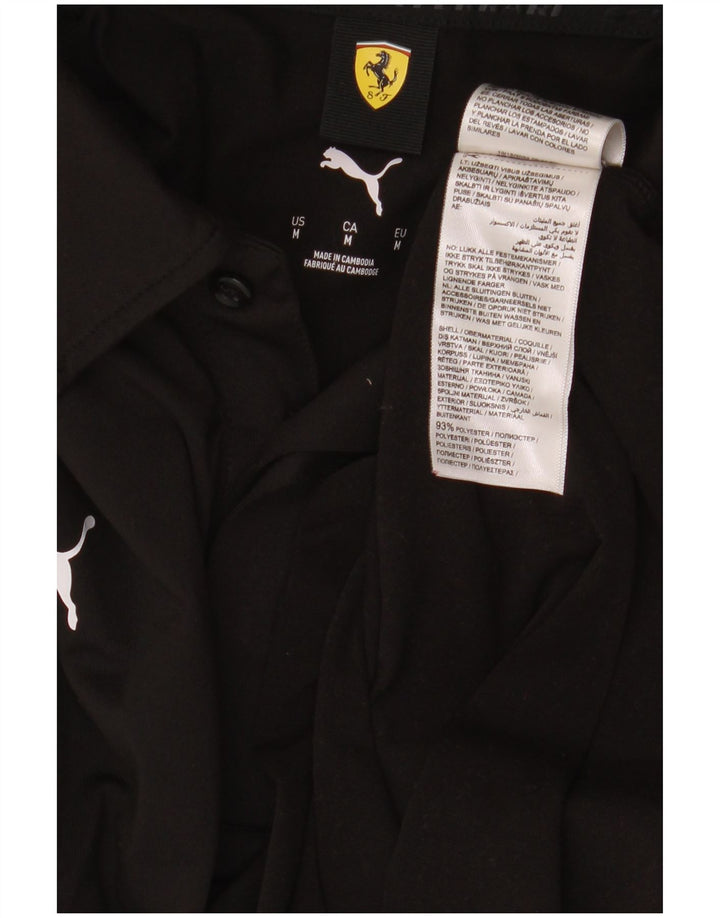 Puma Polo Ferrari para hombre, poliéster negro mediano