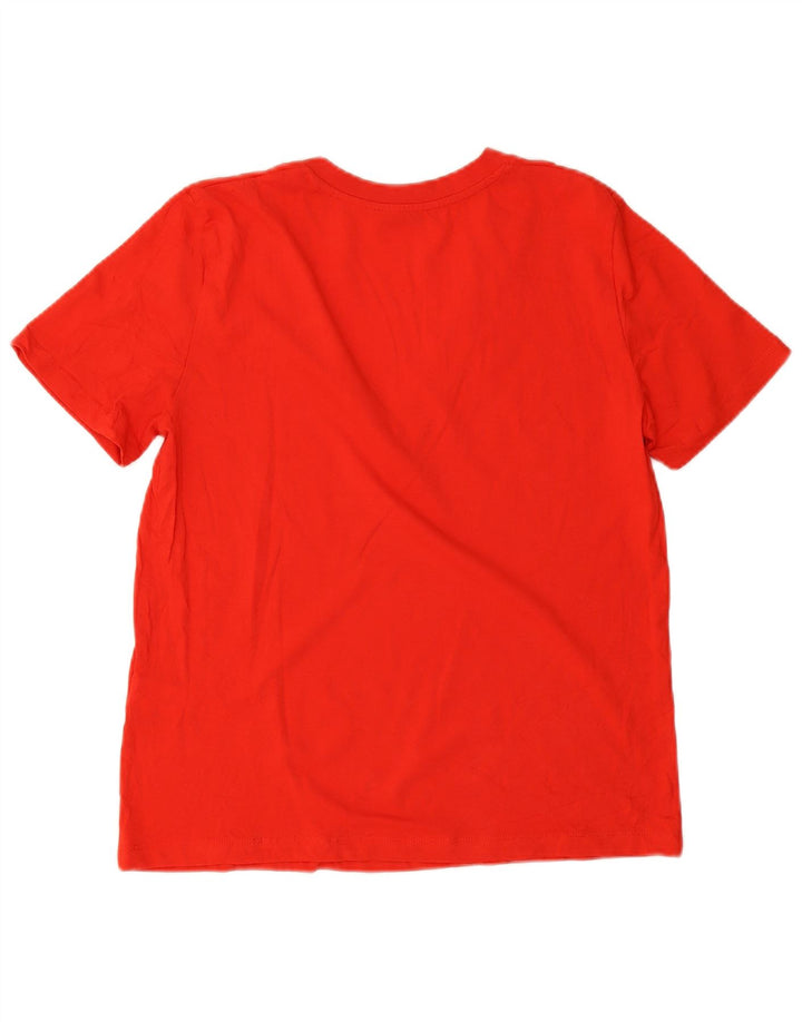 Zara Mujer Camiseta Extragrande Top UK 10 Small Rojo Algodón