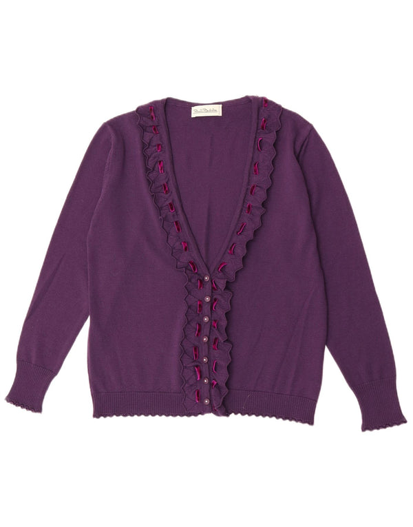 Renato Balestra Cárdigan para Mujer IT 50 XL Lana Merino Púrpura