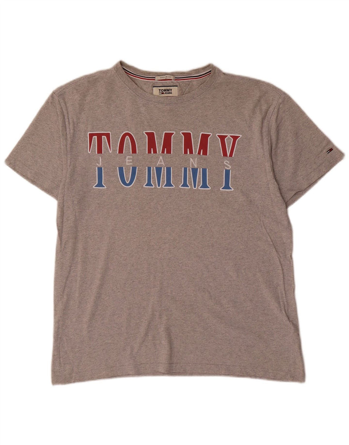 TOMMY HILFIGER Camiseta gráfica de ajuste regular para mujer UK 44 Gris medio