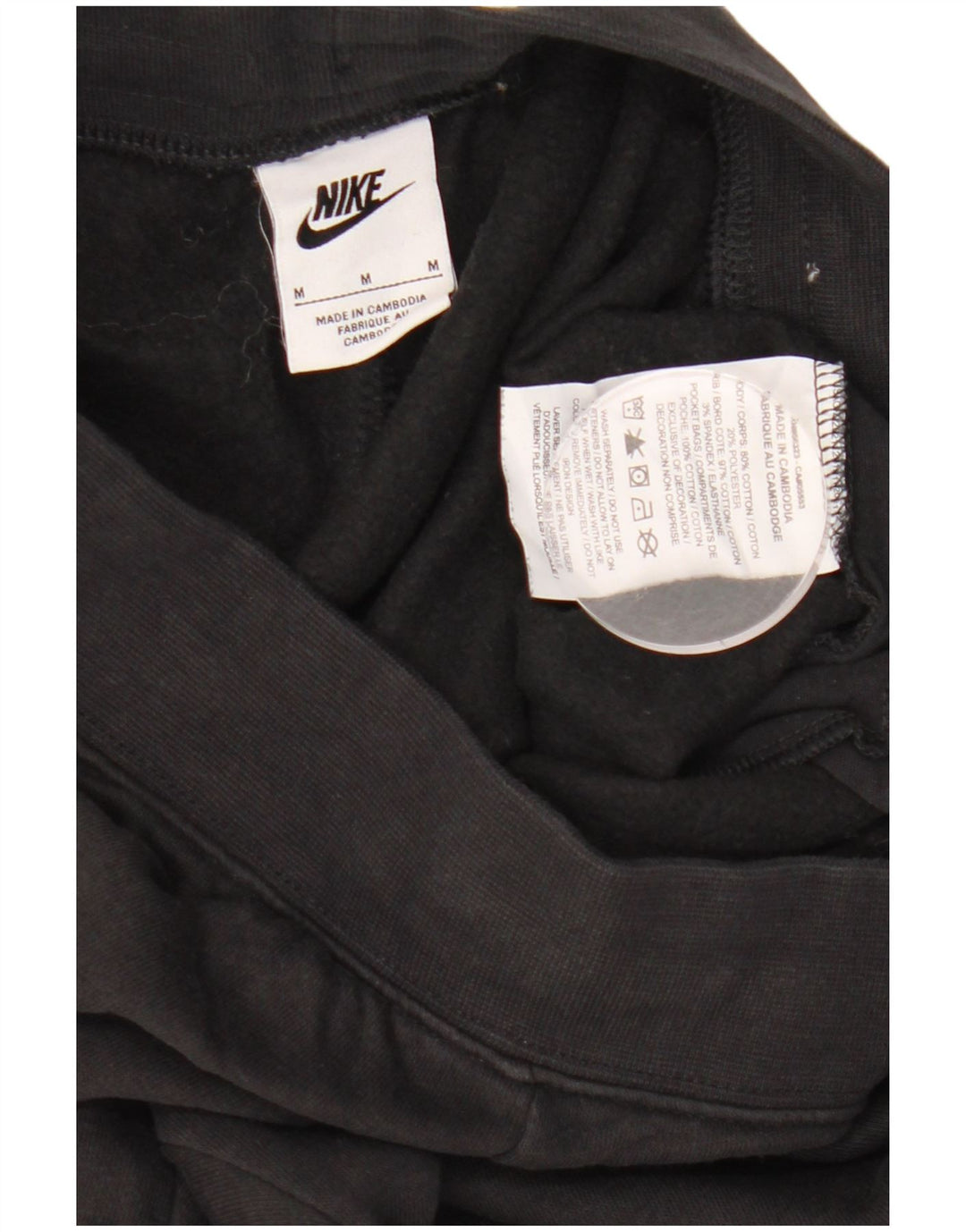 NIKE Mujer Chándal Pantalones Joggers UK 12 Medium Negro Algodón