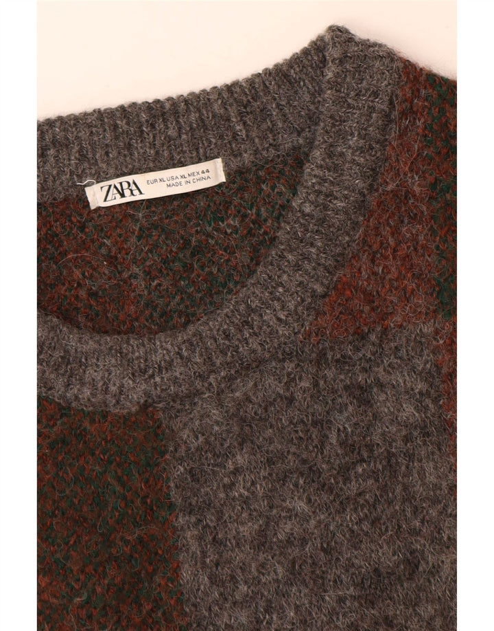 Zara Hombre Jersey Cuello Redondo Jersey XL Poliéster Geométrico Multicolor