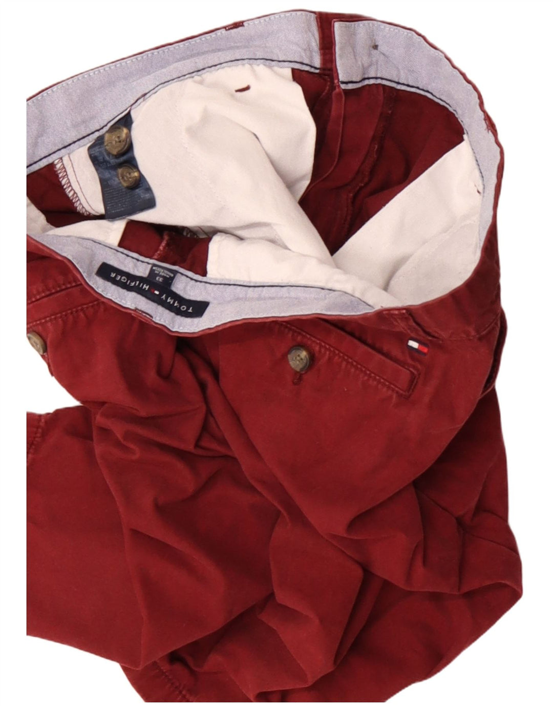 Tommy Hilfiger Pantalones cortos chinos para hombre W33 Algodón marrón medio