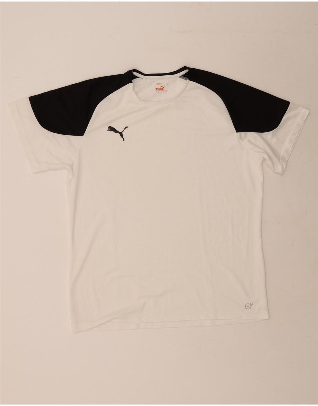 PUMA Mens T-Shirt Top XL White Colourblock Vintage Puma and Second-Hand Puma from Messina Hembry 
