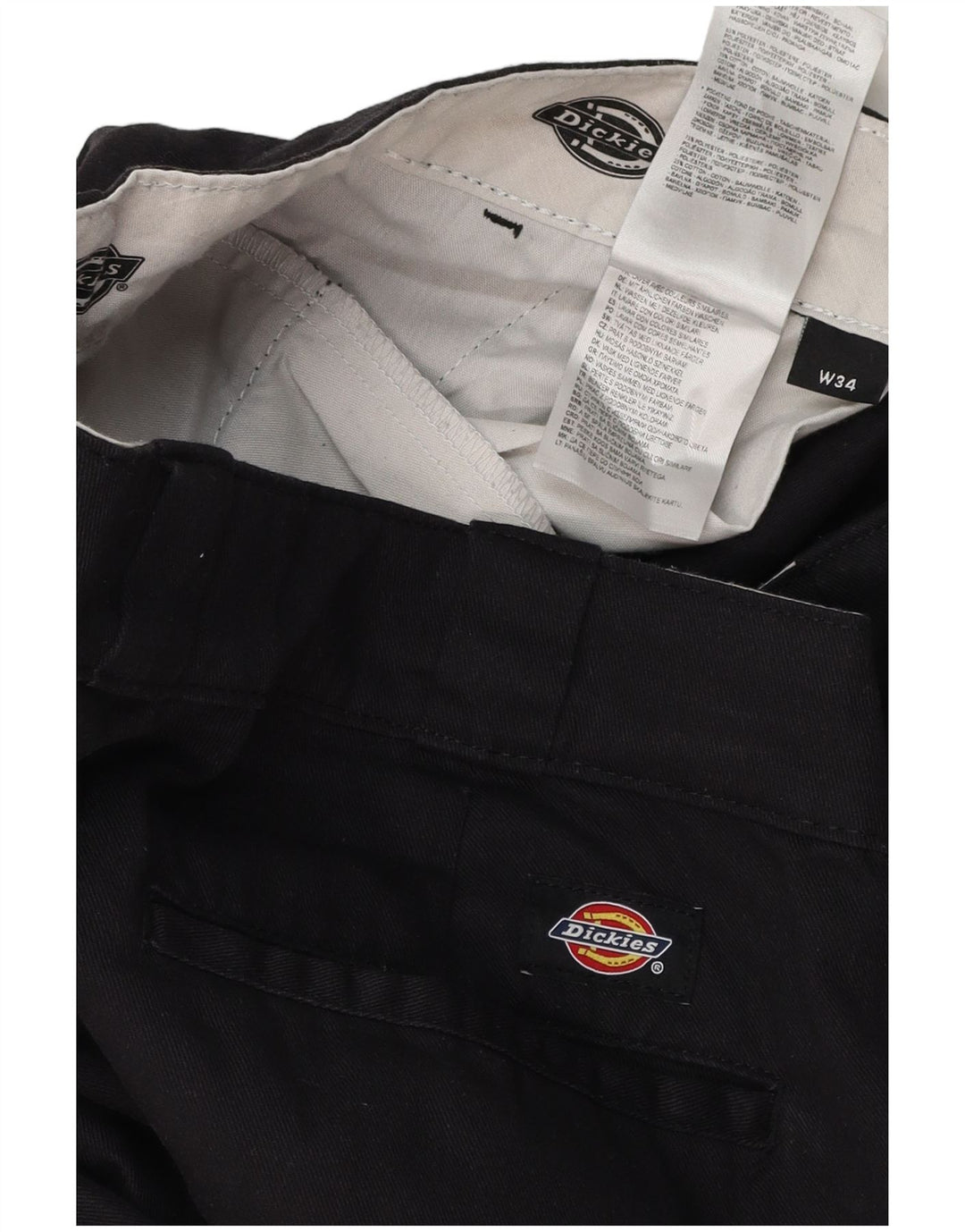 DICKIES Pantalón chino recto para hombre W34 L31 Poliéster negro
