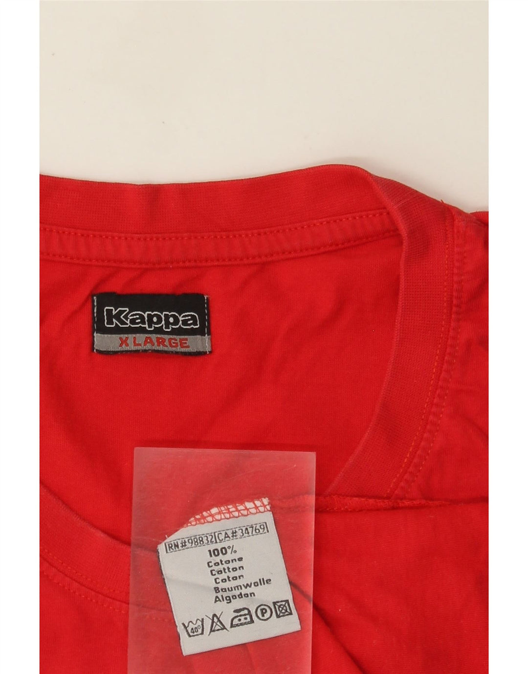 Kappa Hombre Chaleco Top XL Rojo Algodón