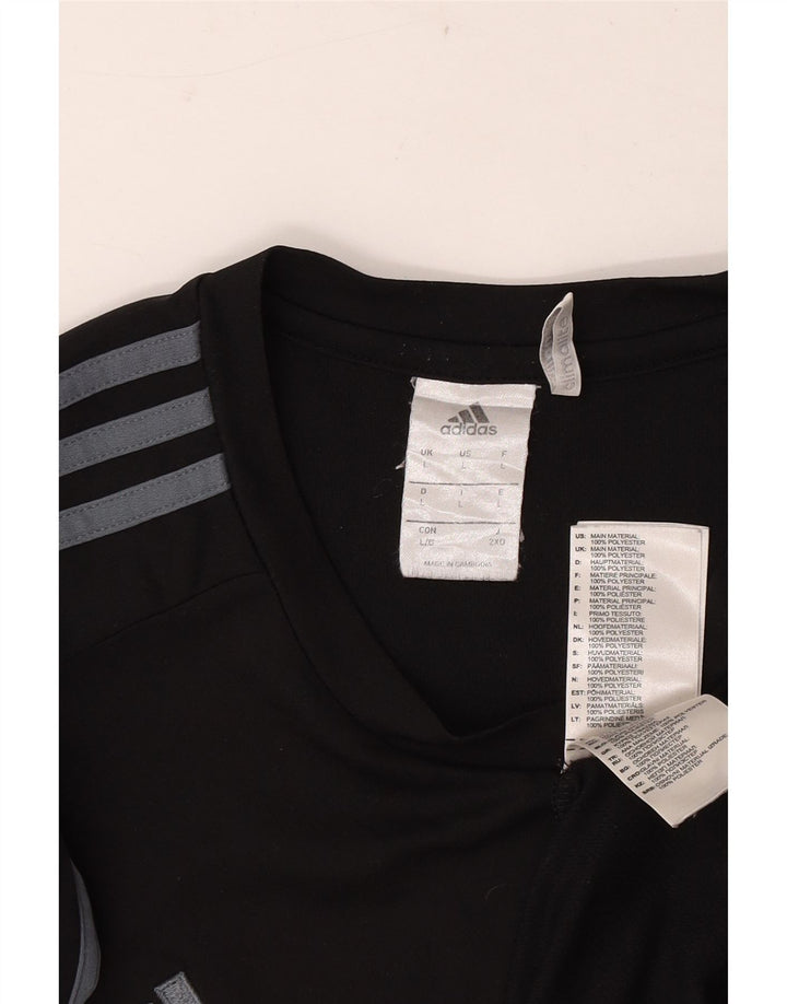 Adidas Hombre Climalite Camiseta Top Grande Negro Colorblock Poliéster