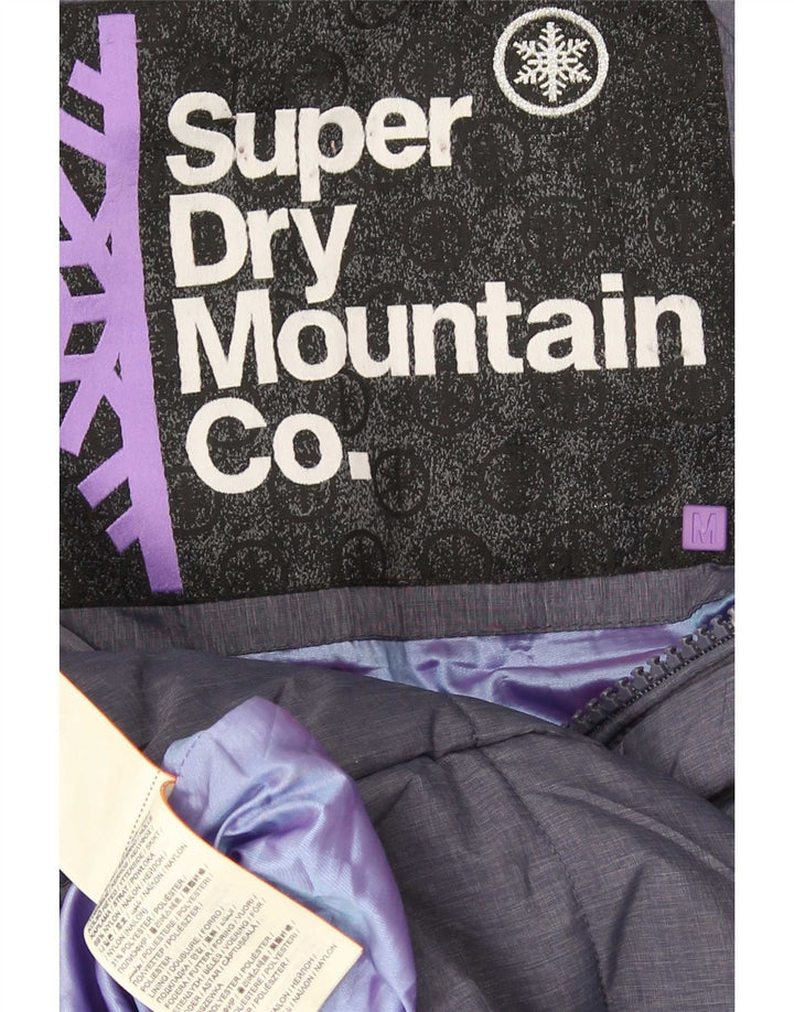 Superdry Chaqueta Acolchada Con Capucha Para Mujer UK 44 Nylon Azul Mediano