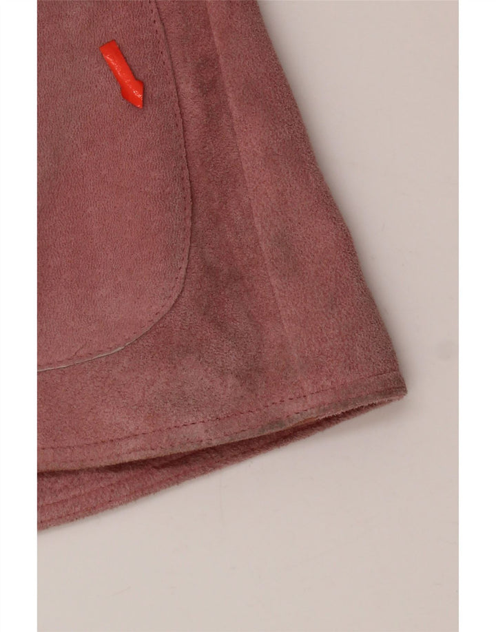 VINTAGE Chaqueta Blazer de ante de 2 botones para mujer IT 46 Cuero rosa grande