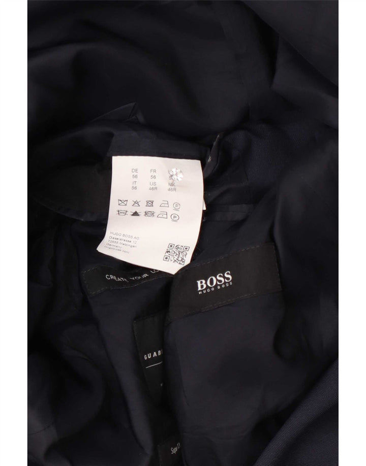 Hugo Boss Chaqueta tipo blazer de 2 botones para hombre EU 56 3XL Lana azul marino