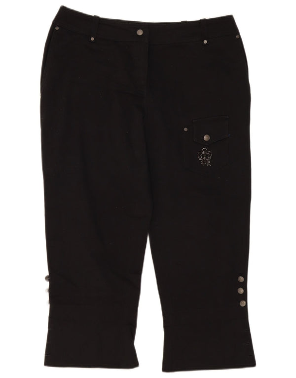 Fiorella Rubino Pantalones capri rectos para mujer UK 12 Medium W34 L23 Negro