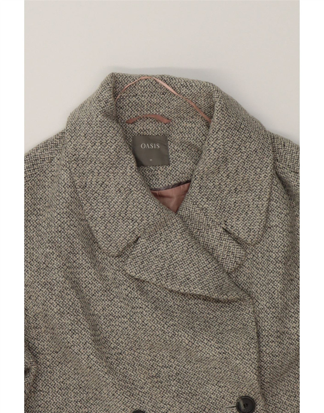 OASIS Womens Double Breasted Coat UK 14 Medium Grey Vintage Oasis and Second-Hand Oasis from Messina Hembry 
