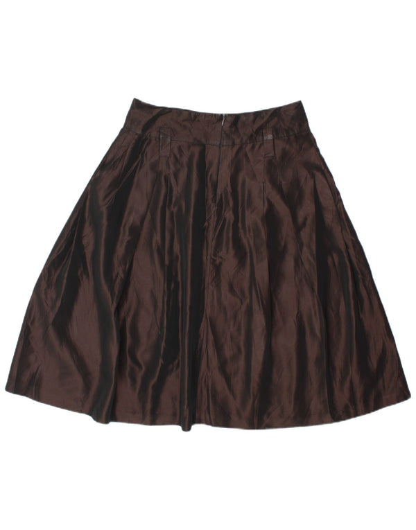 Zara Mujer Falda Acampanada Mediana W28 Rayón Marrón
