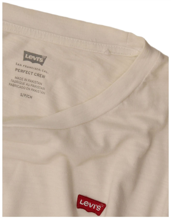 Levi's Perfect Crew Camiseta para hombre, talla pequeña, color blanco