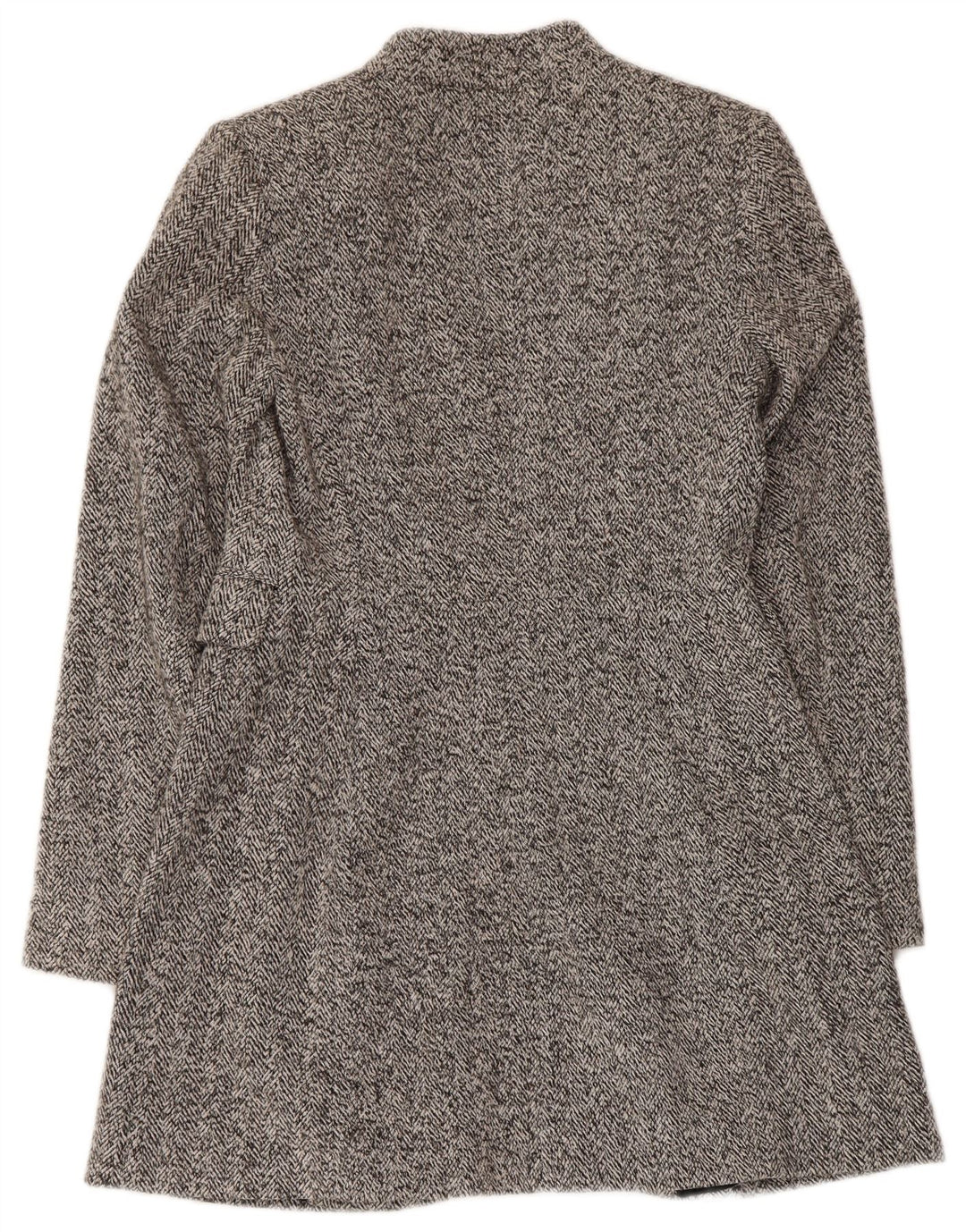 Zara Mujer Abrigo Abierto UK 10 Small Grey Herringbone