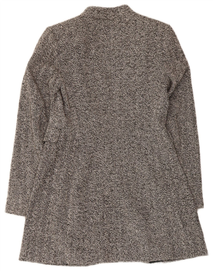 Zara Mujer Abrigo Abierto UK 10 Small Grey Herringbone