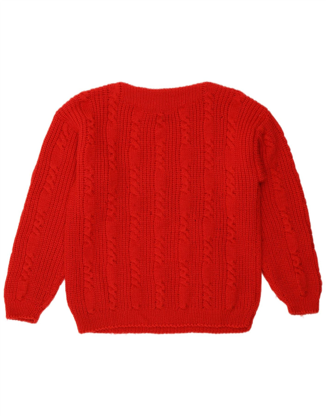 Vintage mujer barco cuello jersey suéter Reino Unido 12 rojo medio