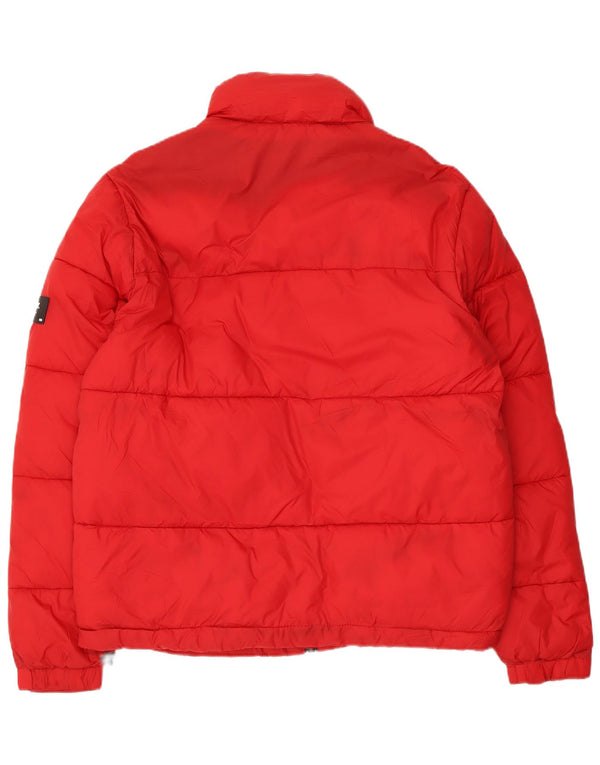 Zara Mujer Chaqueta Acolchada UK 46 Grande Poliamida Roja