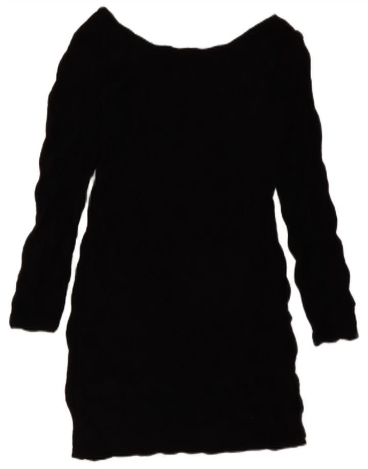 ZARA Vestido tubo de manga larga para mujer UK 44 Large Negro