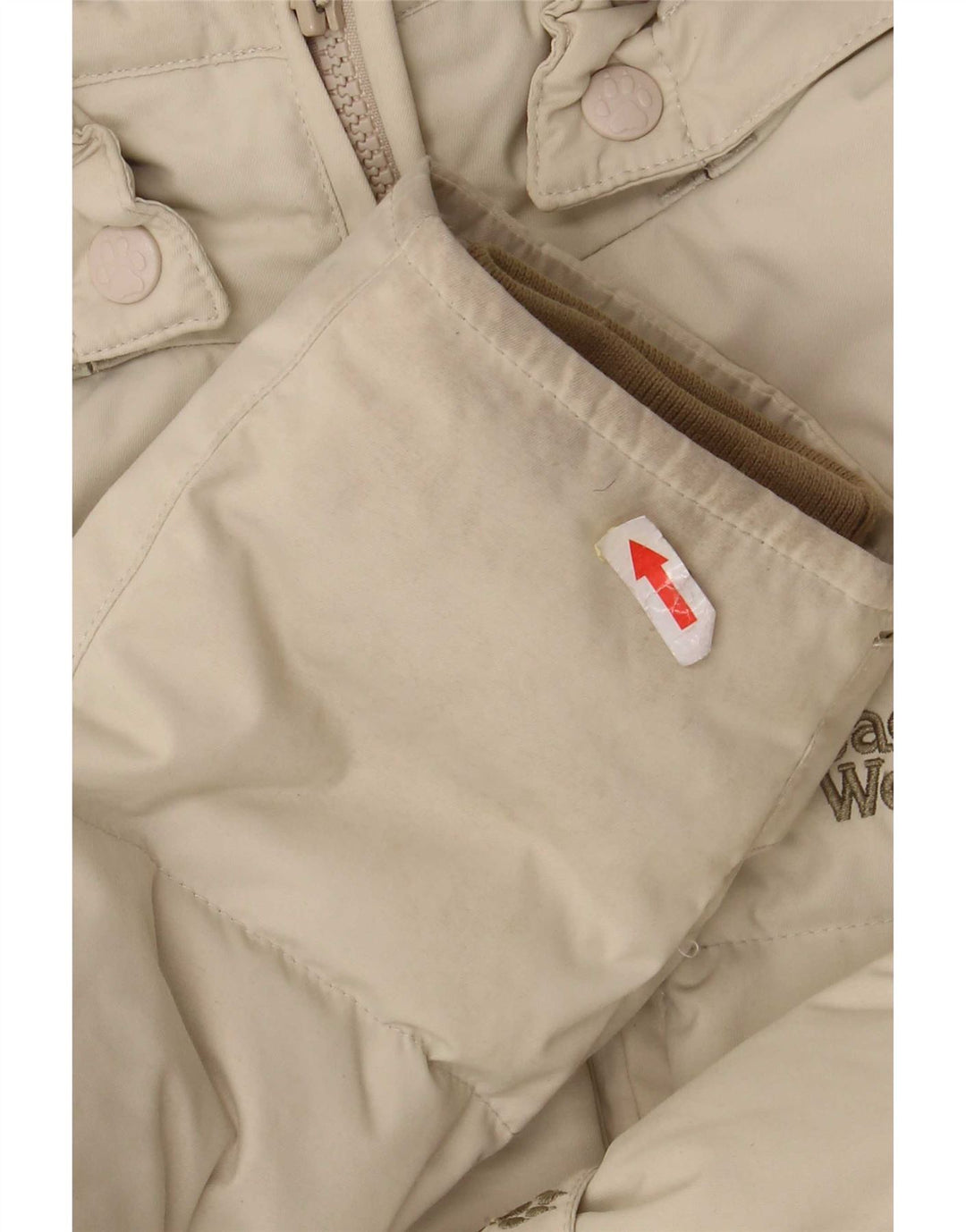 Jack Wolfskin Chaqueta acolchada con capucha para mujer UK 10 Small Beige Poliamida