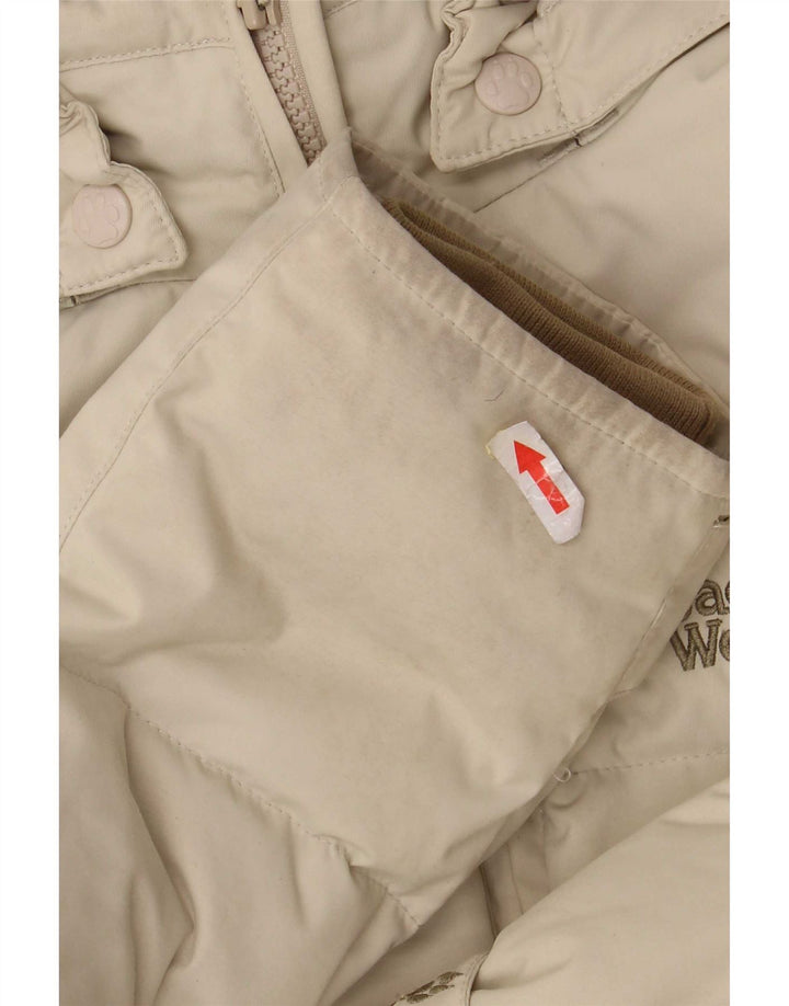 Jack Wolfskin Chaqueta acolchada con capucha para mujer UK 10 Small Beige Poliamida