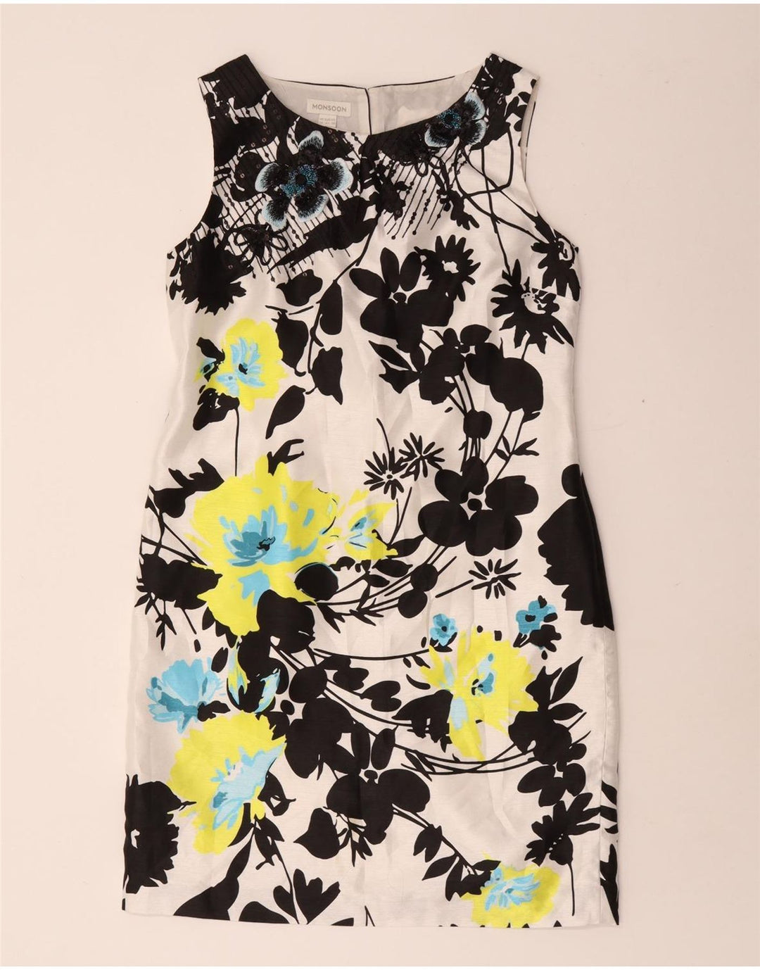 Monsoon Vestido tubo sin mangas para mujer UK 44 Mediano Multicolor Floral