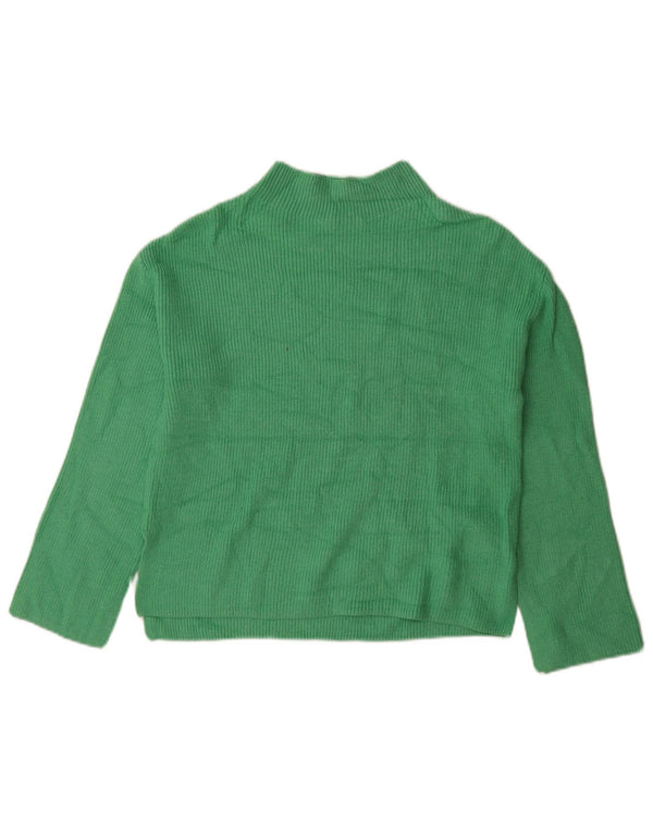 Marks & Spencer Jersey con Cuello Alto para Mujer UK 10 Small Viscosa Verde